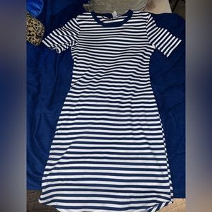 Blue & White Striped H&M T-Shirt Dress